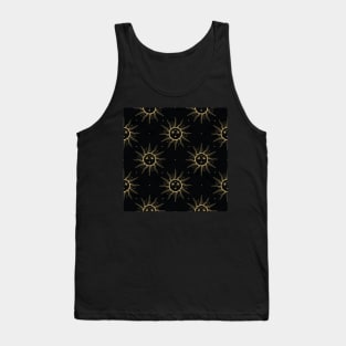 Golden sun on black Tank Top